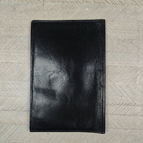 Vintage Black Leather Lufthansa Travel Passport Wallet Holder Cover - Picture 2 of 5